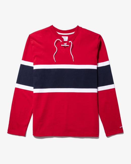 HUF WORLDWIDE ENFORCER HOCKEY JERSEY WHITE RED