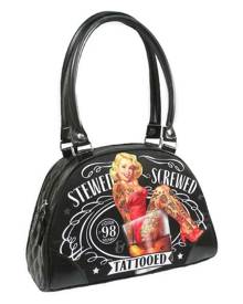 Liquorbrand Bowler Bag - Stewed Screwed & Tattooed Pin Up Liquorbrand Bowler Bag - Stewed Screwed & Tattooed Pin Up
