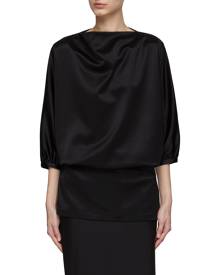 TOTEME Satin Cowl Neck Quarter Sleeve Top