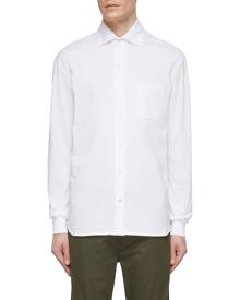 ISAIA Logo Embroidery Classic Cotton Shirt