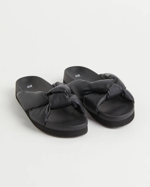 Warm-lined indoor slippers - Dark brown - Ladies | H&M IN