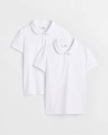 H & M - 2-pack cotton polo shirts - White