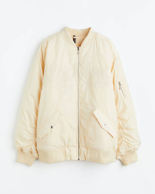  Other Stories Ruched Satin Bomber Jacket