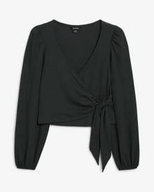 H & M - Tie front blouse - Black