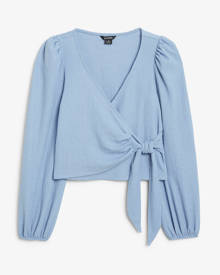 H & M - Tie front blouse - Blue