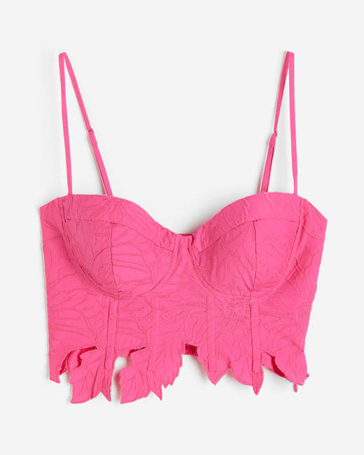 Simmi Tall Summer sequin bralet top in pink - part of a set