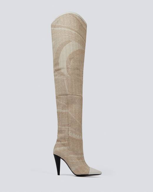 sand color over the knee boots