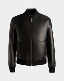 Bally Bomber Jacket In Black Leather